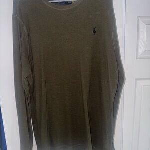 Men's Olive Green Long Sleeve Shirt XL